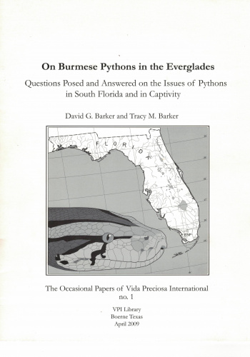 Купить брошюра: on burmese pythons in the everglades 2009 авторы: david g. barker & tracy m. barker, большой выбор и полезная информация по содержанию - Питомник экзотических Животных "ReptoMix Laboratory"